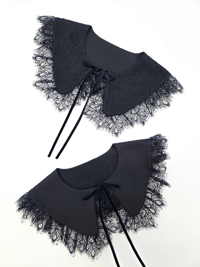 Divpusējā apkaklīte MELNĀ