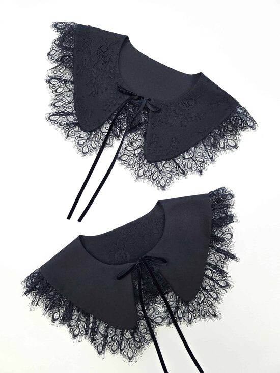 Divpusējā apkaklīte ar mežģīni